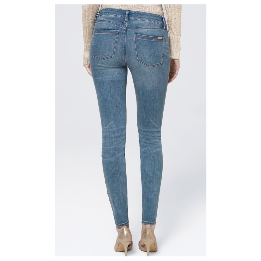 SOLD-NWT White House Black Market Embellished Skinny Jeans Size 6 Long Length - Picture 7 of 11